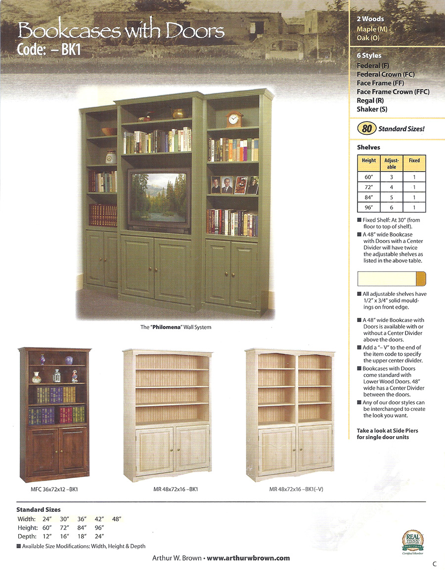 bookcases with doors