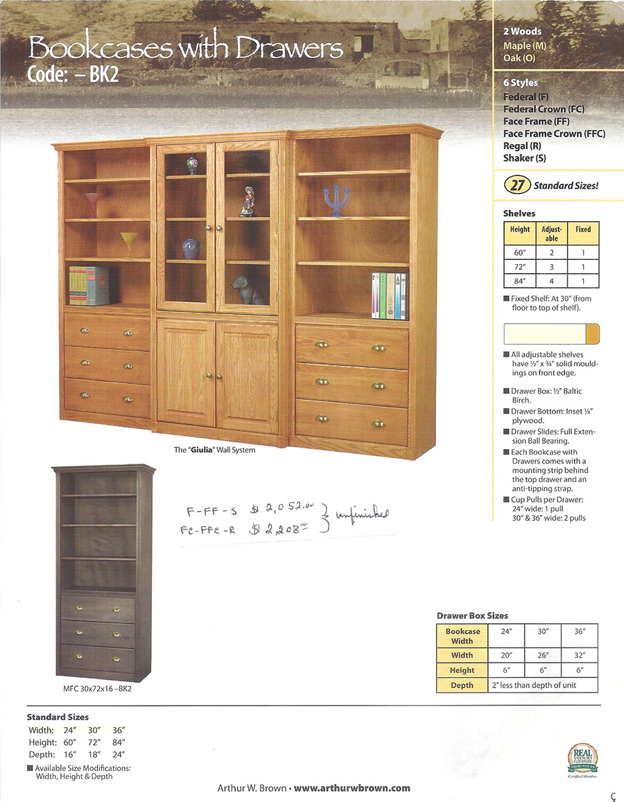 bookcases with drawers