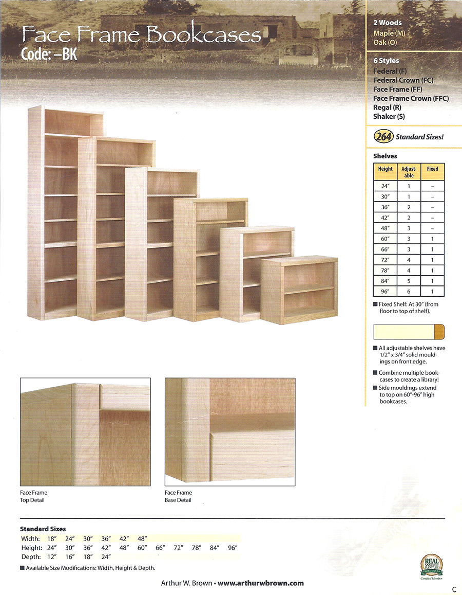 face frame bookcases